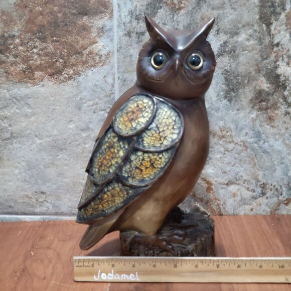 Large Ceramic Owl Figurine Home Decor 12 Inches - Picture 9 of 13
